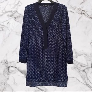 NEW OCTAVIA feather print long sleeve Tunic dress